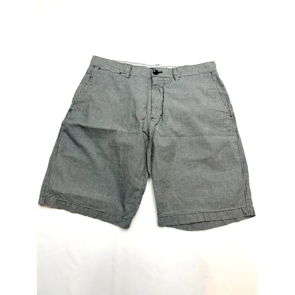 BANANA REPUBLIC Mens 32 Navy White Gingham 10